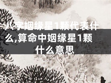 八字姻缘星1颗代表什么,算命中姻缘星1颗什么意思