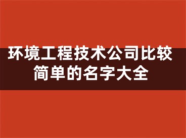 环境工程技术公司比较简单的名字大全