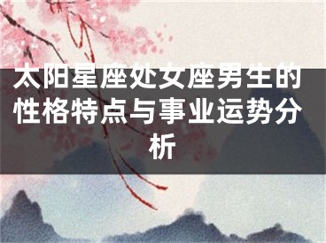 太阳星座处女座男生的性格特点与事业运势分析