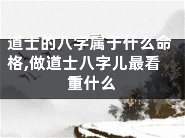 道士的八字属于什么命格,做道士八字儿最看重什么