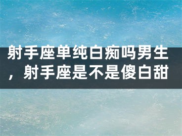 射手座单纯白痴吗男生，射手座是不是傻白甜