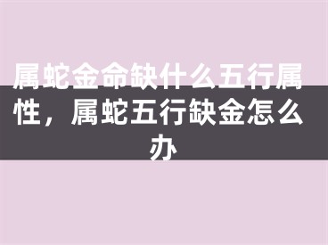 属蛇金命缺什么五行属性，属蛇五行缺金怎么办