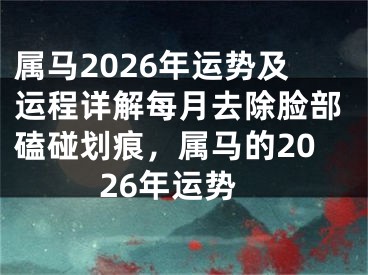 属马2026年运势及运程详解每月去除脸部磕碰划痕，属马的2026年运势