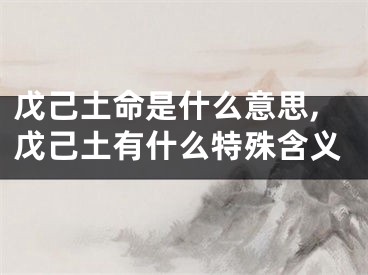 戊己土命是什么意思,戊己土有什么特殊含义