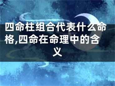 四命柱组合代表什么命格,四命在命理中的含义