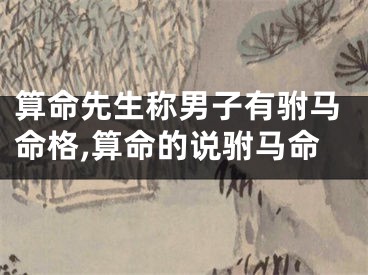 算命先生称男子有驸马命格,算命的说驸马命