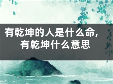 有乾坤的人是什么命,有乾坤什么意思