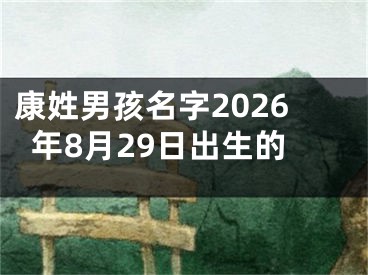 康姓男孩名字2026年8月29日出生的