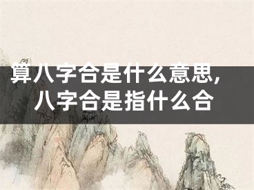 算八字合是什么意思,八字合是指什么合