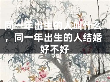 同一年出生的人叫什么，同一年出生的人结婚好不好