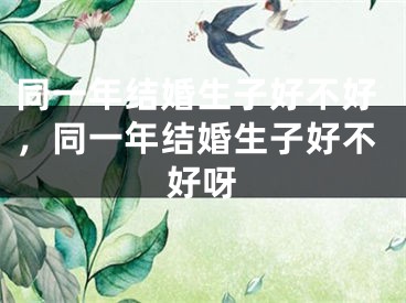 同一年结婚生子好不好，同一年结婚生子好不好呀
