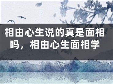 相由心生说的真是面相吗，相由心生面相学
