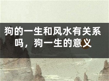 狗的一生和风水有关系吗，狗一生的意义