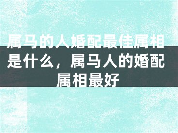 属马的人婚配最佳属相是什么，属马人的婚配属相最好