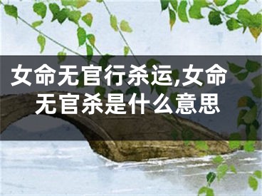 女命无官行杀运,女命无官杀是什么意思