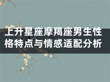 上升星座摩羯座男生性格特点与情感适配分析