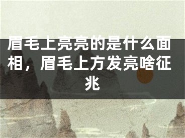 眉毛上亮亮的是什么面相，眉毛上方发亮啥征兆