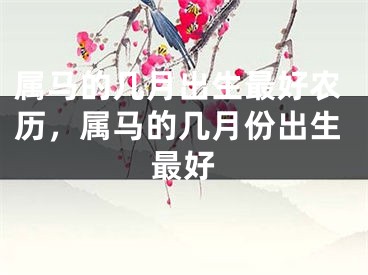 属马的几月出生最好农历，属马的几月份出生最好