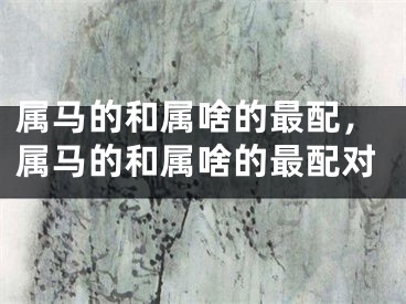 属马的和属啥的最配，属马的和属啥的最配对