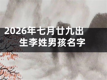 2026年七月廿九出生李姓男孩名字