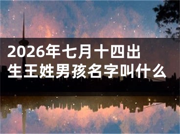 2026年七月十四出生王姓男孩名字叫什么