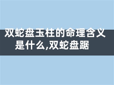 双蛇盘玉柱的命理含义是什么,双蛇盘踞