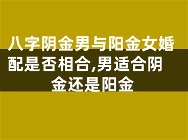 八字阴金男与阳金女婚配是否相合,男适合阴金还是阳金