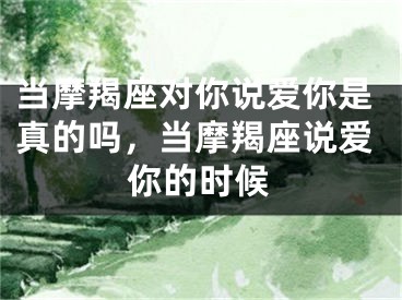 当摩羯座对你说爱你是真的吗，当摩羯座说爱你的时候