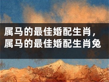 属马的最佳婚配生肖，属马的最佳婚配生肖兔