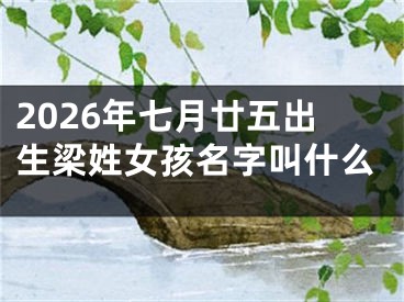 2026年七月廿五出生梁姓女孩名字叫什么