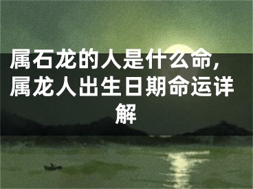 属石龙的人是什么命,属龙人出生日期命运详解