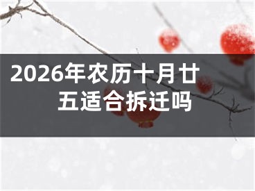 2026年农历十月廿五适合拆迁吗