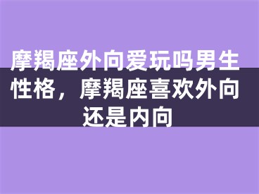 摩羯座外向爱玩吗男生性格，摩羯座喜欢外向还是内向