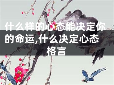 什么样的心态能决定你的命运,什么决定心态格言