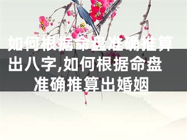 如何根据命盘准确推算出八字,如何根据命盘准确推算出婚姻