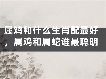 属鸡和什么生肖配最好,属鸡和属蛇谁最聪明