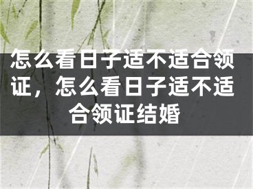 怎么看日子适不适合领证，怎么看日子适不适合领证结婚