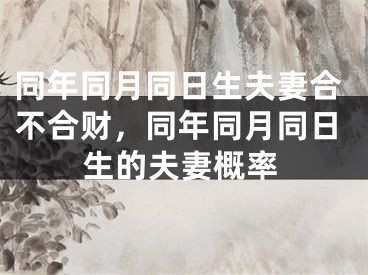 同年同月同日生夫妻合不合财，同年同月同日生的夫妻概率