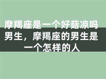 摩羯座是一个好菇凉吗男生，摩羯座的男生是一个怎样的人