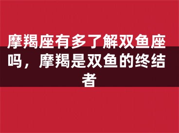 摩羯座有多了解双鱼座吗，摩羯是双鱼的终结者