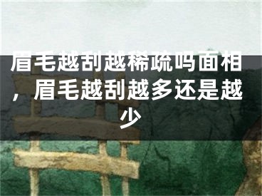 眉毛越刮越稀疏吗面相，眉毛越刮越多还是越少