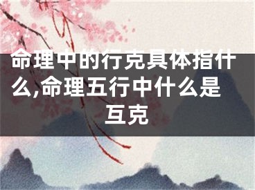 命理中的行克具体指什么,命理五行中什么是互克