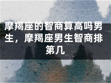 摩羯座的智商算高吗男生，摩羯座男生智商排第几