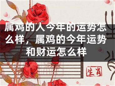 属鸡的人今年的运势怎么样,属鸡的今年运势和财运怎么样