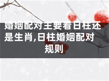 婚姻配对主要看日柱还是生肖,日柱婚姻配对规则