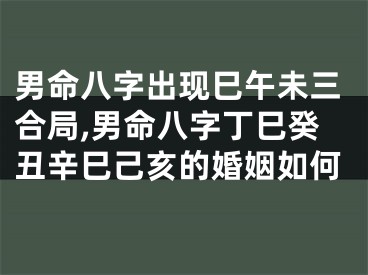 男命八字出现巳午未三合局,男命八字丁巳癸丑辛巳己亥的婚姻如何