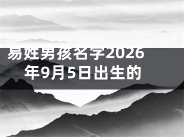 易姓男孩名字2026年9月5日出生的