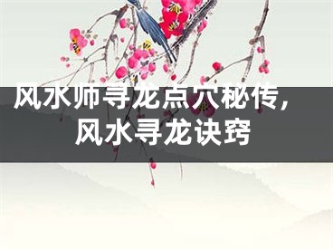 风水师寻龙点穴秘传,风水寻龙诀窍