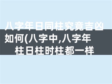 八字年日同柱究竟吉凶如何(八字中,八字年柱日柱时柱都一样