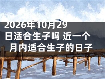 2026年10月29日适合生子吗 近一个月内适合生子的日子
